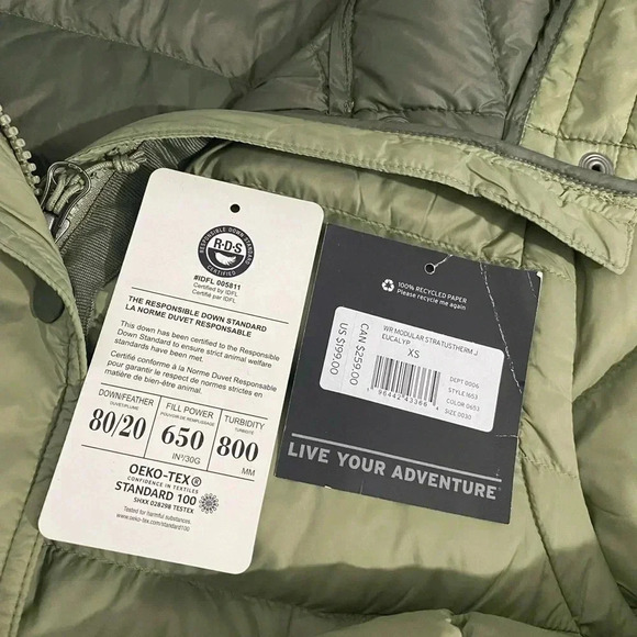 Eddie Bauer StratusTherm Goose Down Puffer Jacket Convertible Vest DWR 650 Fill - Picture 10 of 16